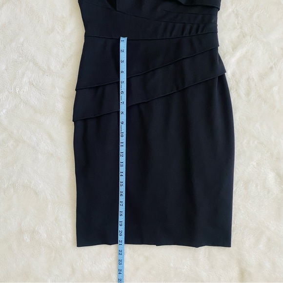 Le Chateau Little Black Dress - midi, cap sleeve, wrap detail - Picture 7 of 10